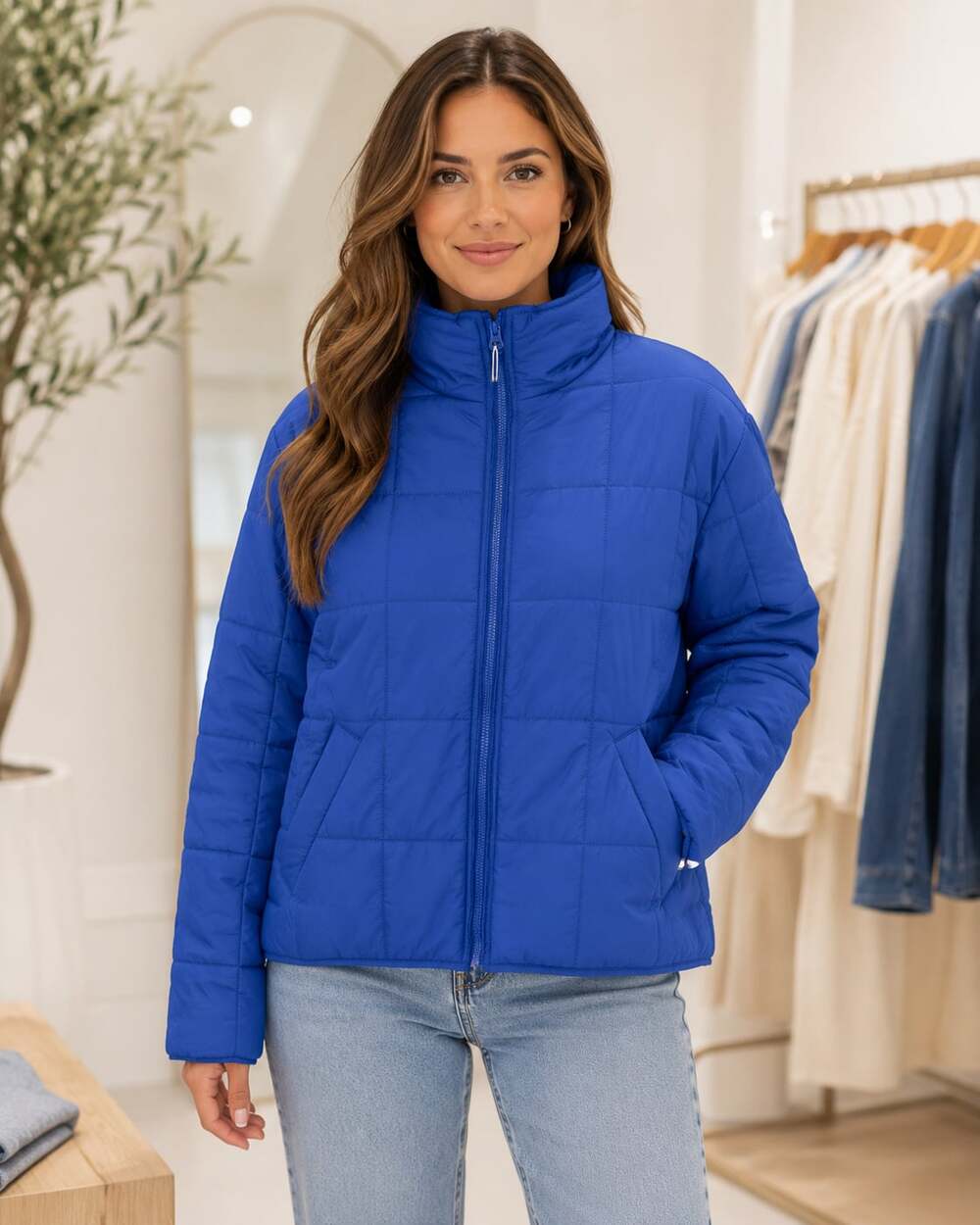 NWT Royal Blue Lightweight Puffer Jacket Medium
